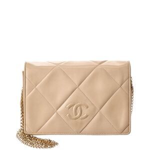 Chanel Quilted Lambskin Leather Cc Chain Flap Bag (Authentic Pre-Loved)